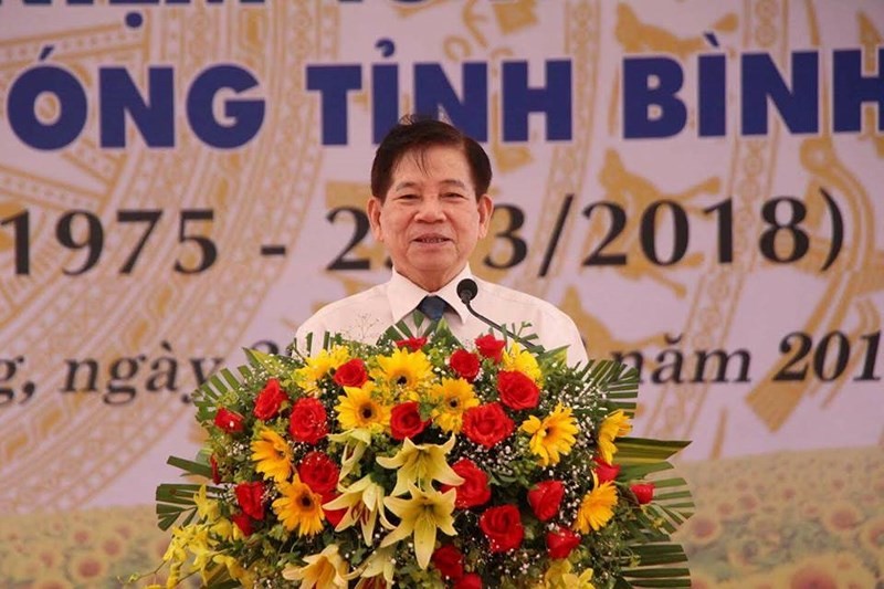 原國家主席阮明哲在紀念聚會上發言。