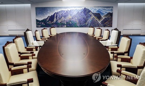 韓朝首腦會談的會場。（圖源：韓聯社）
