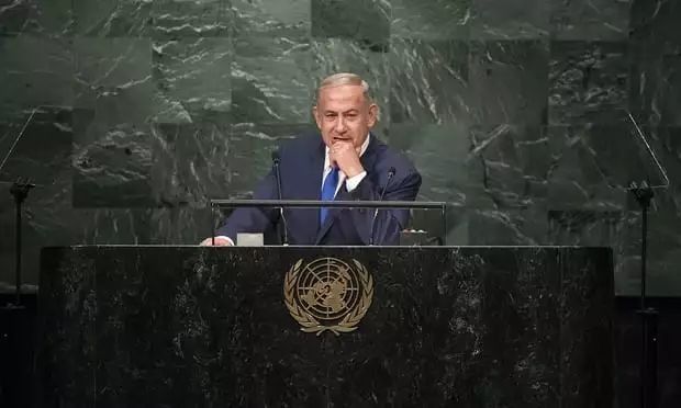 以色列總理內塔尼亞胡在聯合國。（圖源：Getty Images）