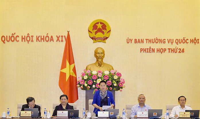 國會主席阮氏金銀在會議上致開幕詞。（圖源：國會新聞網）