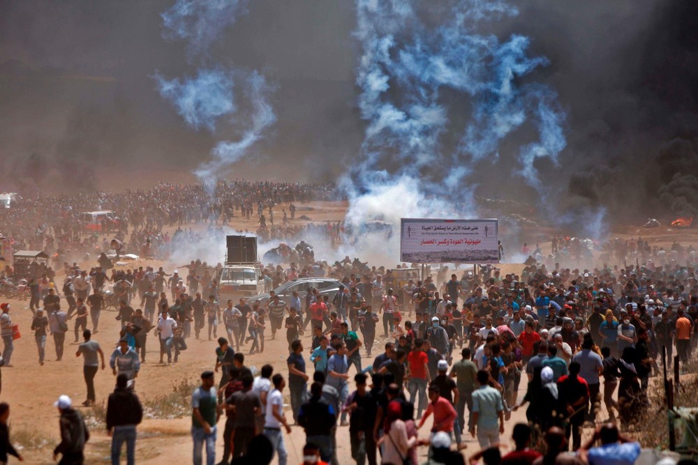 加沙地帶爆發大規模抗議和衝突事件。（圖源：AFP）