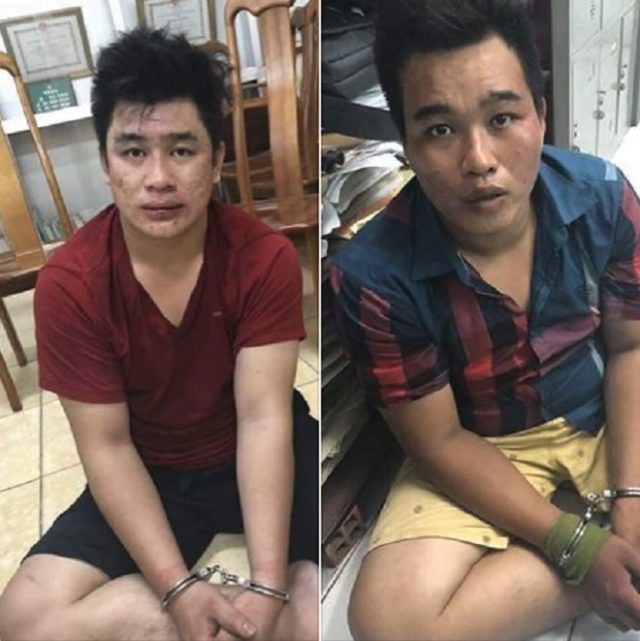 被逮捕的2名嫌犯阮晉財(左)與阮黃珠富。