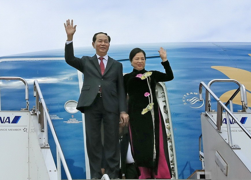 國家主席陳大光昨日從日本起程返回越南。（圖源：顏創）