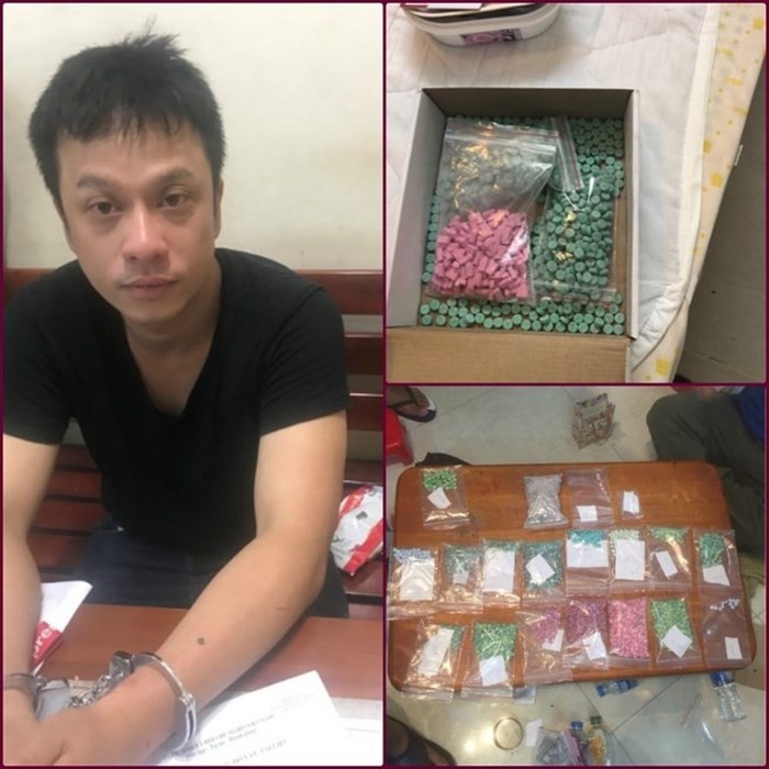 涉案嫌犯鄧黃明與毒品物證。（圖源：公安機關提供）