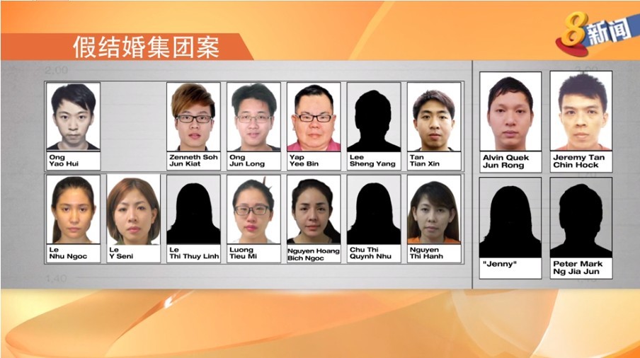 新加坡搗毀假結婚團夥共有17人。（圖源：視頻截圖）
