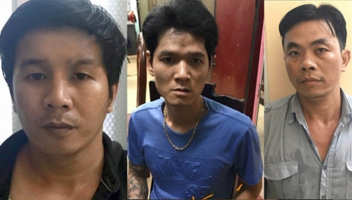 涉及多起銷售賊贓摩托車案的嫌疑人阮懷仁（左一）、黎仲智及許清隆。（圖源：英俊）