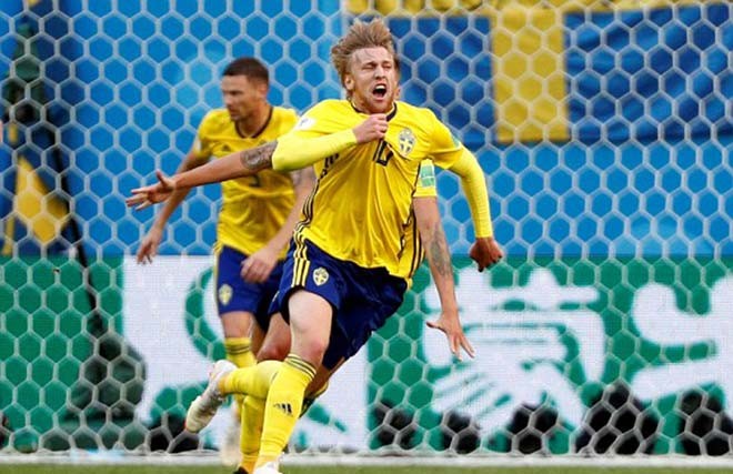 福斯貝里進球瑞典晉級八強。（互聯網）