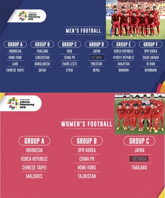 2018年印尼雅加達亞運會，越南男女足隊將分別迎戰日本。