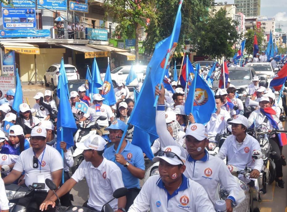 柬埔寨人民黨支持者在拉票。（圖源：互聯網）