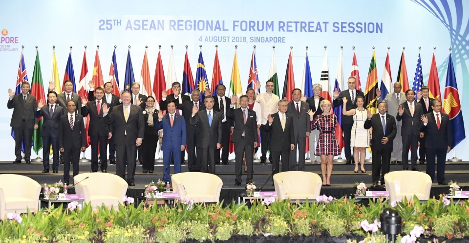 各國代表出席第二十五屆東盟區域論壇。（圖源：互聯網）
