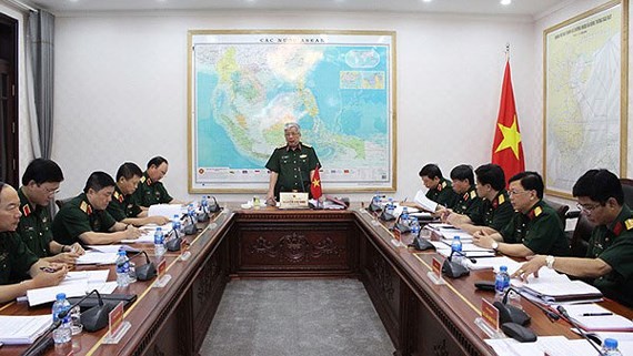 圖為2018年越南國防白皮書編纂指委會會議現場一瞥。（圖源：國防部）
