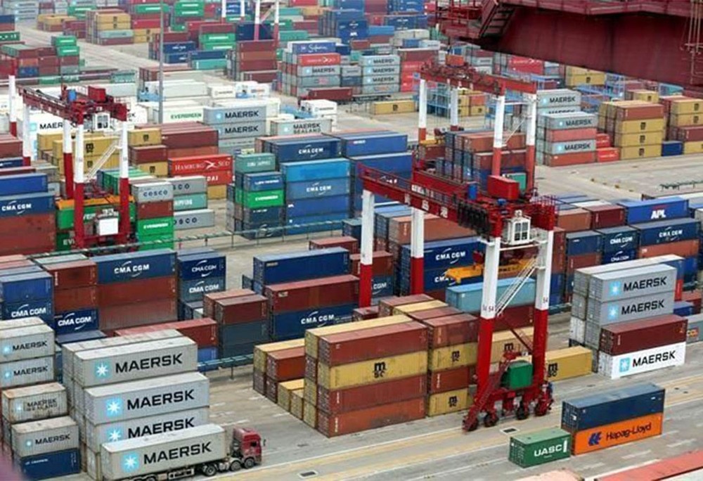 中國山東省青島港口的集裝箱。（圖源：互聯網）