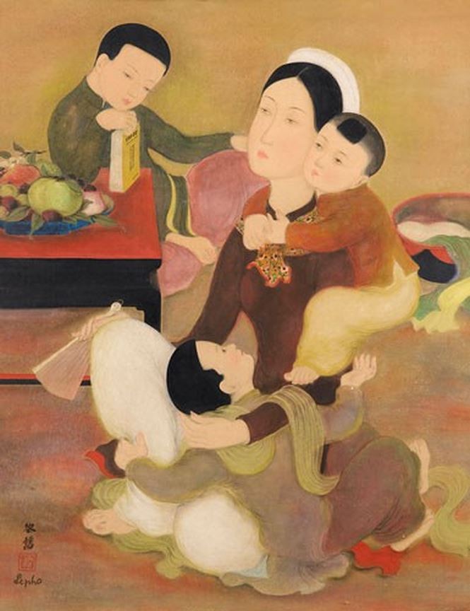黎譜著名畫家的《母愛》 作品成交價逾110萬美元。
