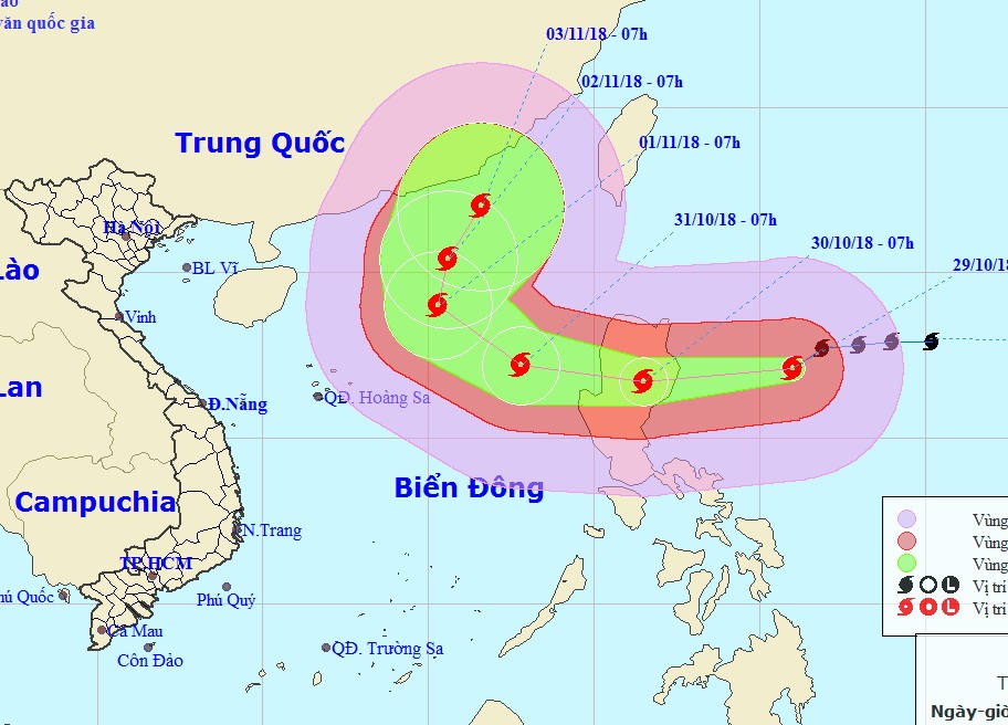 “玉兔”超強颱風的移動方向。（圖源：國家水文氣象預報中心）