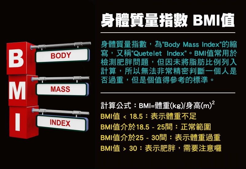 身體質量指數 BMI值。（圖源：互聯網）