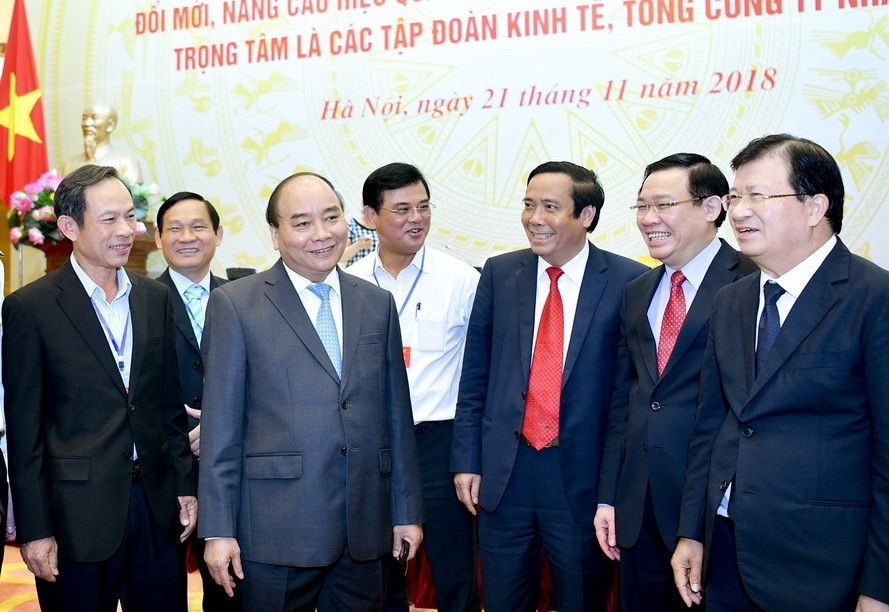 阮春福總理與各代表交流。（圖源：光孝）