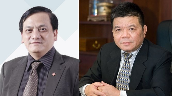 BIDV銀行原副總經理陳陸郎（左）與BIDV銀行原董事長陳北河。（圖源：公安機關提供）