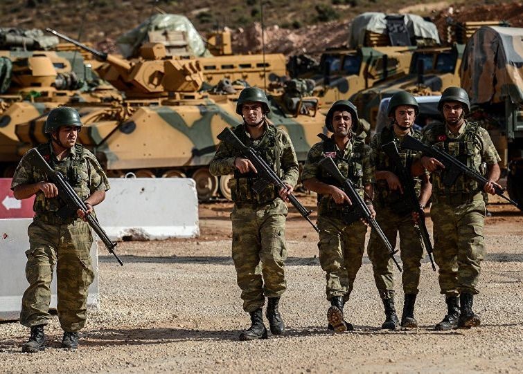 駐土敘邊境的土耳其部隊。（圖源：AFP）