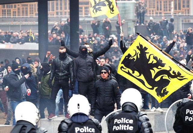 比利時佛蘭德民族主義政黨組織示威活動。（圖源：互聯網）