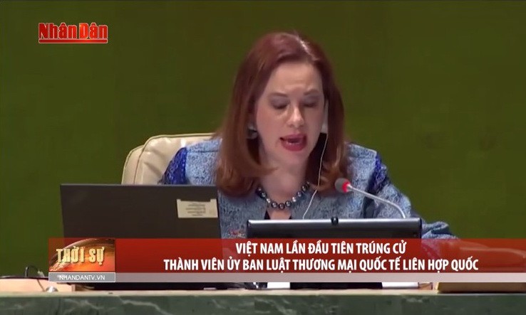越南首次當選聯合國國際貿易法委員會成員。（圖源：人民報視頻截圖）