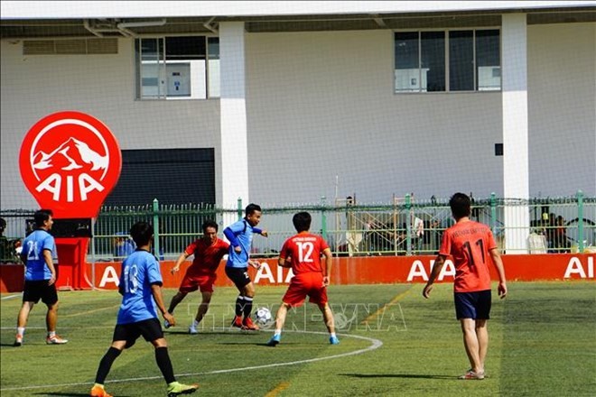 慶祝柬埔寨“一‧七勝利日”越柬足球友誼賽在金邊舉行。（圖源：越通社）