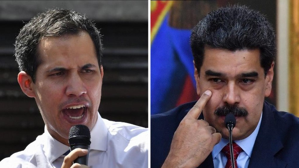 馬杜羅與瓜伊多（左）現都自稱是委內瑞拉的總統。（圖源：互聯網）