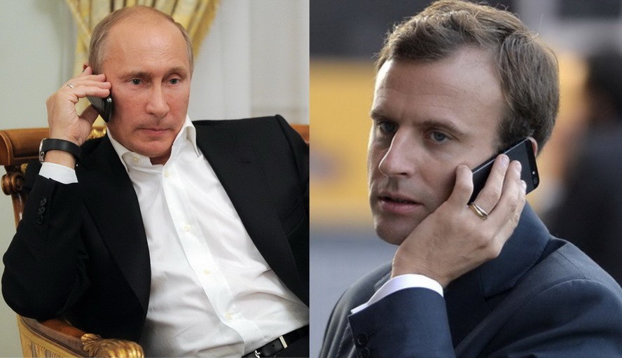 俄羅斯總統普京當地時間16日與法國總統馬克龍進行電話交談，雙方一致支持儘快啟動敘利亞憲法委員會工作。（圖源：互聯網）