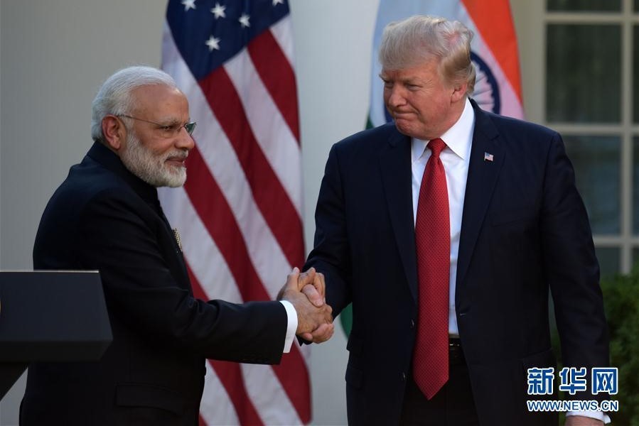 美國總統特朗普與印度總理莫迪。（圖源：新華社）