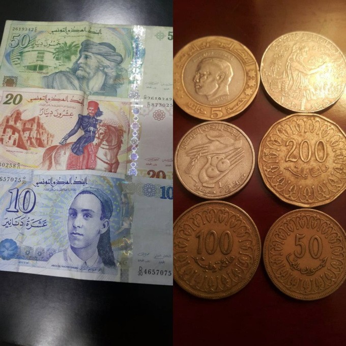 突尼西亞貨幣。（圖源：互聯網）