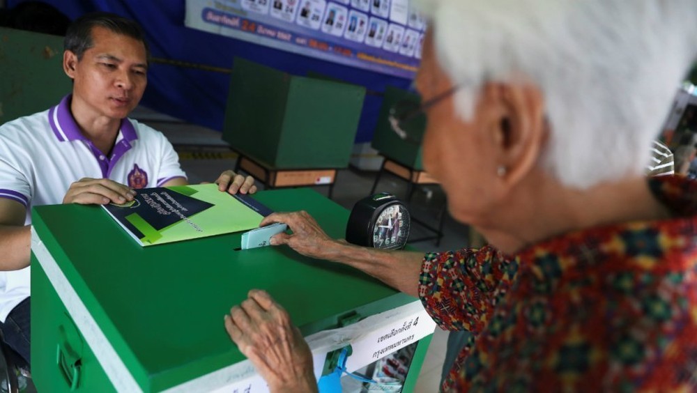 泰國24日舉行政變後首次民主選舉。（圖源：AFP）