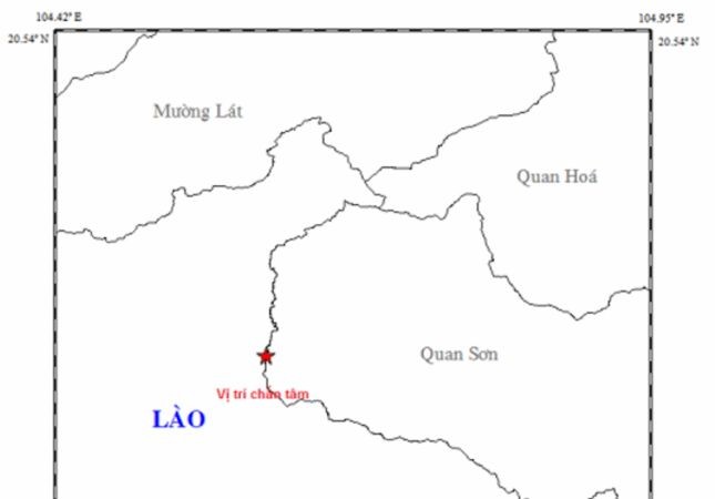 清化省關山縣發生里氏 3.8 級地震。圖中星號表示震中位置。（圖源：地球物理院）