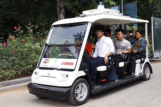 FPT與雅馬哈合作在興安省Ecopark都市區試行的自動駕駛汽車。（圖源：廷南）
