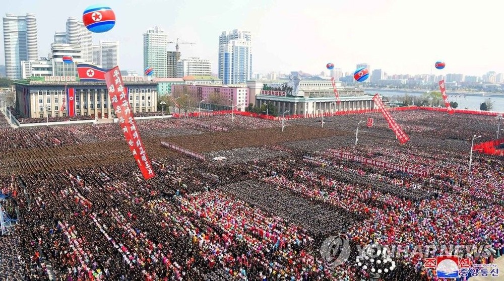 朝鮮舉辦大型活動，慶祝金正恩再次被推舉為國務委員會委員長。  （圖源：韓聯社/朝中社）