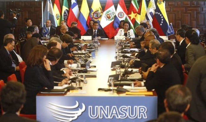 巴西外交部當地時間15日宣佈，巴西正式退出南美洲國家聯盟。圖為南美洲國家聯盟召開的一項會議。（圖源：互聯網）