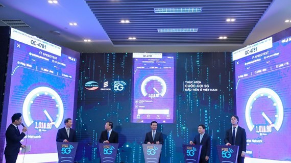 Viettel 與瑞典愛立信集團首次正式在越南啟動第五代移動電信網絡(5G)。（圖源：TVD）