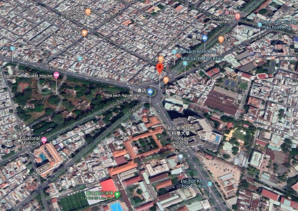 圖為阮文琚-雄王-陳富街交通樞紐。（圖源：谷歌地圖）