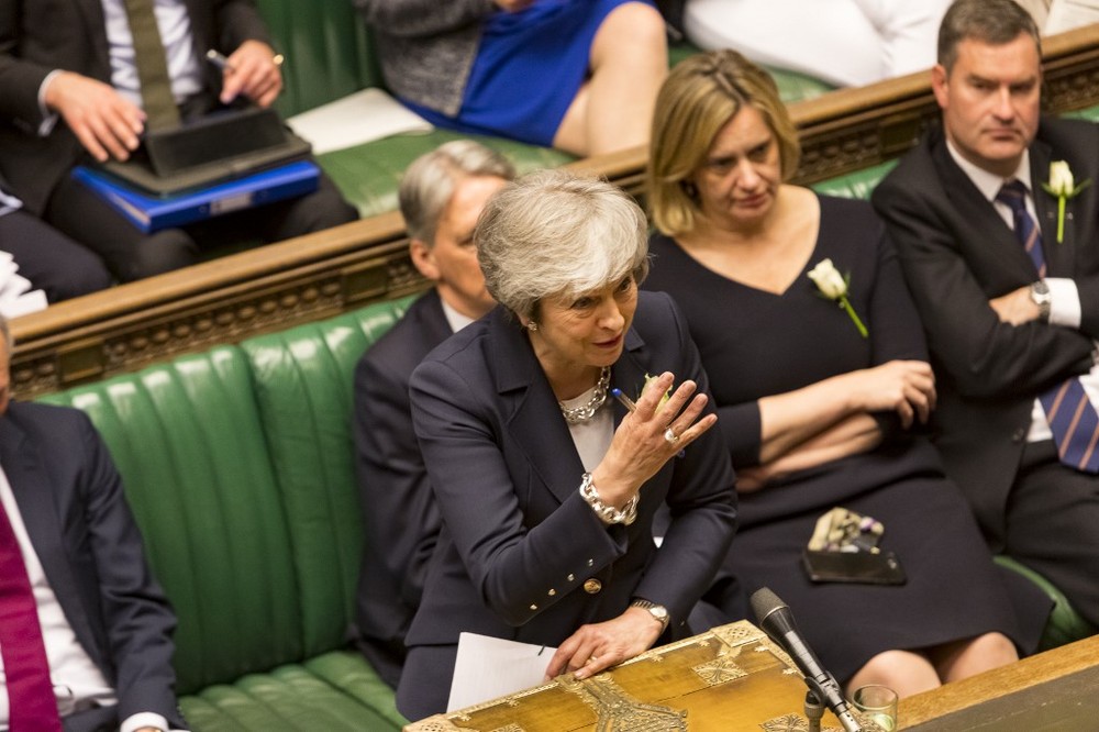 英首相在議會下院進行首相問答。（圖源：AFP）