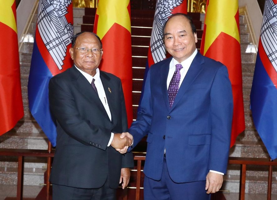 政府總理阮春福接見柬埔寨王國國會主席韓桑林。（圖源：越通社）