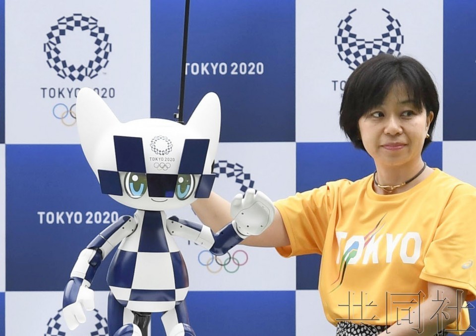 圖為2020年東京奧運吉祥物“Miraitowa”機器人。（圖源：共同社）