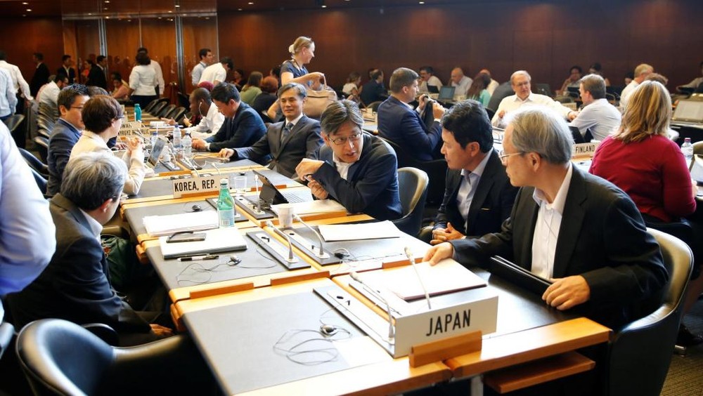 2019年7月24日，日韓代表團在日內瓦參加世界貿易組織總理事會會議期間，提請討論日韓兩國不斷惡化的貿易與外交關係。（圖源：路透社）