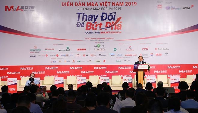 計劃與投資部副部長武大勝在2019年越南併購(M&A)論壇上致詞。（圖源：黎全）