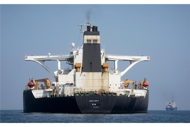 伊朗油輪離開直布羅陀，駛向希臘。（圖源：AP）