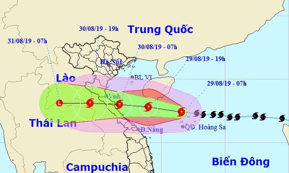 圖為4號颱風的移動方向。（圖源：國家水文氣象預報中心）
