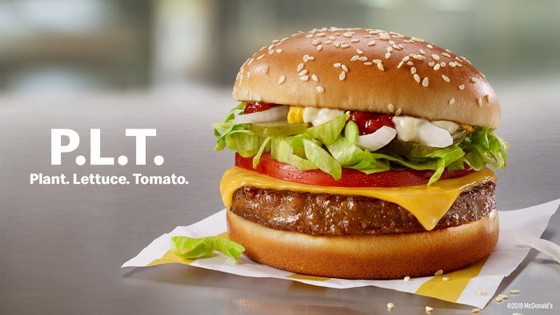 加拿大麥當勞推人造肉漢堡。（圖源：麥當勞）
