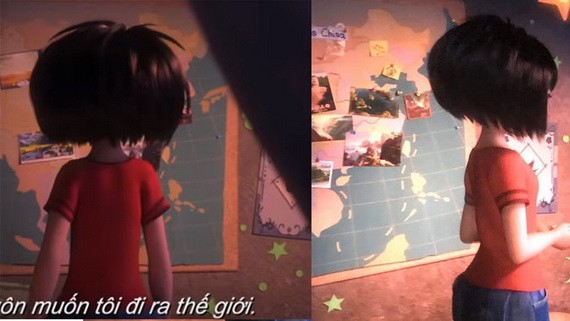 《雪人奇緣》動畫片中出現“九段線”畫面。（圖源：影片截圖）
