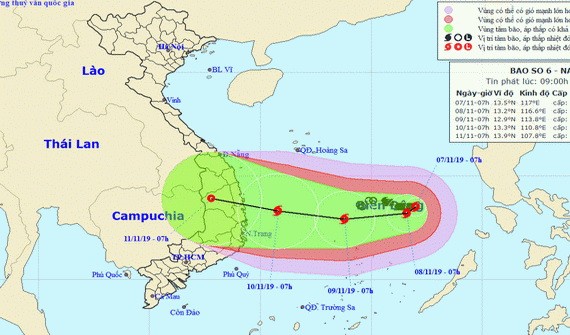 6號颱風移動方向。（圖源：國家水文氣象預報中心）