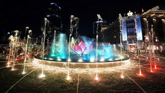 阮惠步行街每晚將有音樂噴泉表演。（圖源：友元）