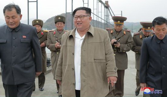 朝鮮最高領導人金正恩（前中）。（圖源：朝中社）