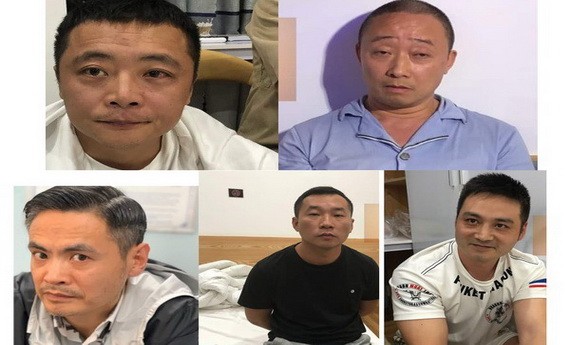 5名中國籍的通緝犯終於峴港市落網。（圖源：警方提供）