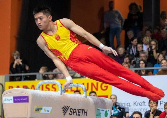 中國體操隊比賽。（圖源：互聯網）